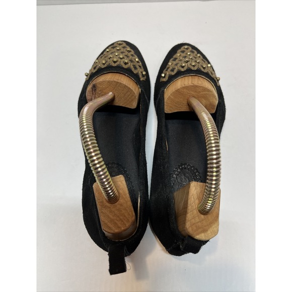 LATIGO Womens UNITY Embellished Black Gold Flats 8.5 M Boho Festival Retro Comfy - Picture 4 of 15